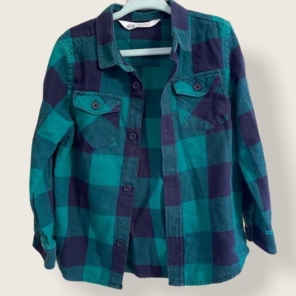 H&M Other - H&M | Youth Green & Black Flannel